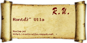 Rontó Ulla névjegykártya